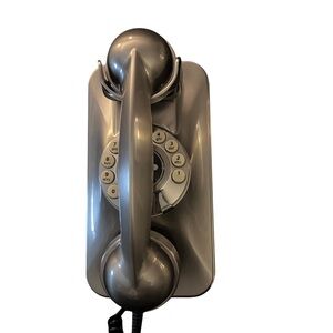 Pottery Barn Metallic Silver Corded Vintage Grand Wall Phone